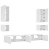vidaXL 6 Piece TV Wall Cabinets with LED Lights White