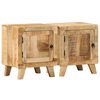 vidaXL Bedside Cabinet 2 pcs 40x32x46 cm Solid Wood Rough Mango