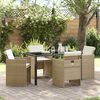 vidaXL Garden Dining Set 5 pcs Beige Poly Rattan