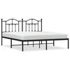 vidaXL Metal Bed Frame without Mattress with Headboard Black 160x200cm