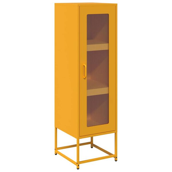 vidaXL Highboard Mustard Yellow 36x39x123 cm Cold-rolled Steel