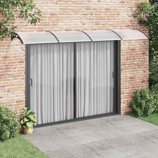 vidaXL Door Canopy Black 400x100 cm Polycarbonate