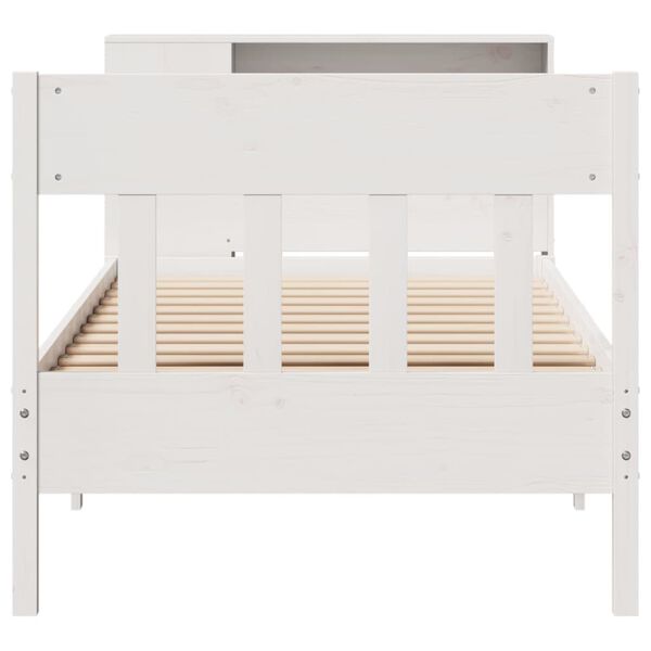 vidaXL Bookcase Bed without Mattress White 90x190 cm Single Solid Wood Pine