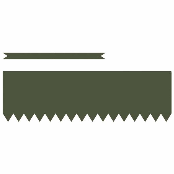 vidaXL Lawn Edging 10 pcs Olive Green 100 x 0.05 x 30 cm