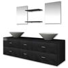 vidaXL Seven Piece Bathroom Furniture and Basin Set Black