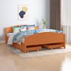 vidaXL Bed Frame without Mattress Honey Brown Solid Wood 160x200 cm (322040+2x321987)