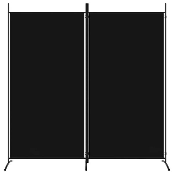 vidaXL 2-Panel Room Divider Black 175x180 cm Fabric