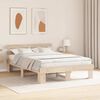 vidaXL Bed Frame with Headboard Natural 150 x 200 cm Solid Pine Wood