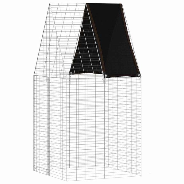 vidaXL Rabbit Cage Silver 100 x 100 x 210 cm Galvanised Steel