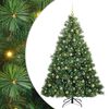 vidaXL Artificial Christmas Tree with 300 LEDs Green 210 cm PE and PVC