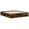 vidaXL Bed Frame Smoked Oak 180 x 200 cm Solid Pine Wood