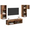 vidaXL TV Wall Unit Wall-mounted 6 pcs Old Wood Engineered Wood
