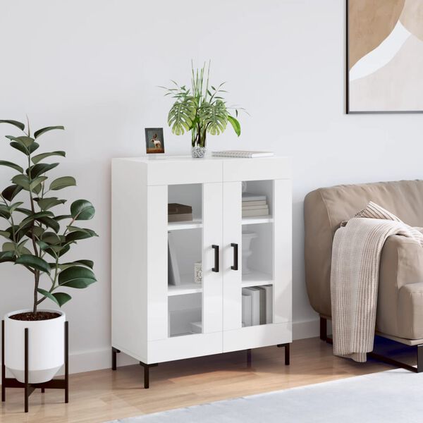 vidaXL Sideboard High Gloss White 69.5x34x90 cm Engineered Wood