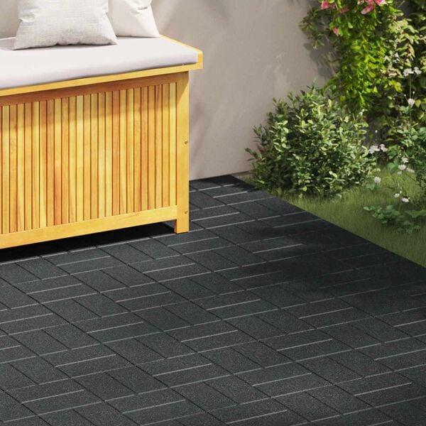 vidaXL Stepping Stone 6 pcs Black 40.5 x 40.5 x 2 cm Rubber