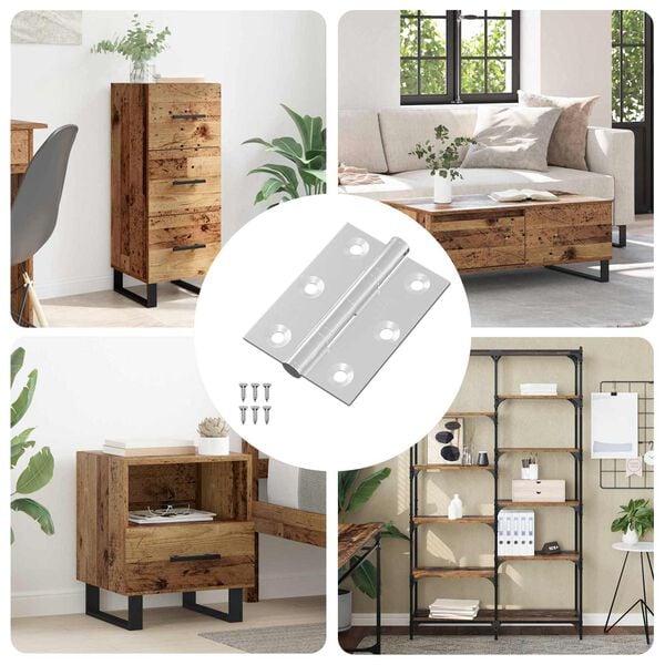 vidaXL Hinge 12 pcs Silver 50 x 38 x 1.3 mm Steel