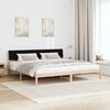 vidaXL Bed frame Brown and black 200 x 200 cm Solid pine wood