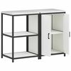 vidaXL Kitchen Storage Set with Shelf 2 pcs White Cold-rolled steel