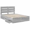 vidaXL Bed Frame with Drawer Grey Sonoma 150 x 200 cm Engineer Wood