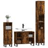 vidaXL 3 Piece Bathroom Furniture Set Smoked Oak Engineered Wood