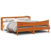 vidaXL Bed Frame with Headboard Wax Brown 200x200 cm Solid Wood Pine