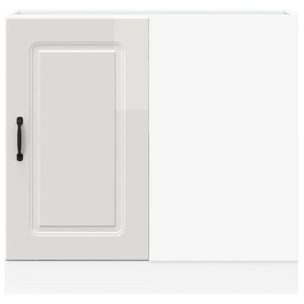 vidaXL Kitchen Base Cabinet "Kalmar" High Gloss White Engineered Wood