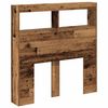 vidaXL Headboard Cabinet with LED Old Wood 100x17x102 cm