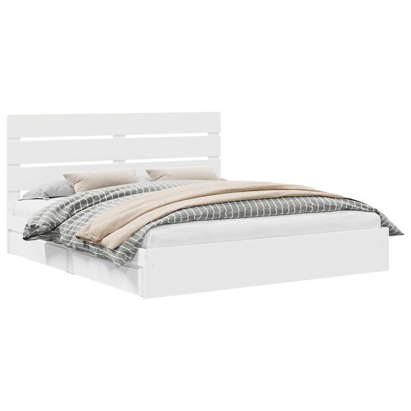vidaXL Storage Bed with Headboard White 180 x 200 cm Engineered Wood
