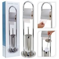 Bathroom Solutions Toilet Paper/Brush Holder Stainless Steel Silver