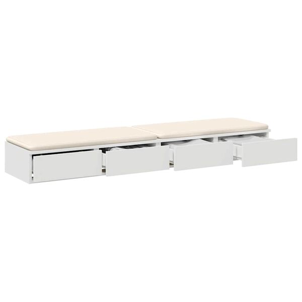 vidaXL Bed Drawers White 160 x 36.5 x 16.5 cm Engineered Wood