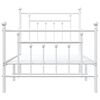 vidaXL Metal Bed Frame without Mattress with Footboard White 80x200cm