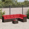 vidaXL 8 Piece Garden Sofa Set with Cushions Brown Poly Rattan