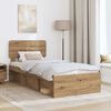 vidaXL Bed Frame Artisian Oak 90 x 190 cm Solid Pine Wood