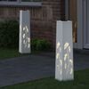 vidaXL Solar LED Pathway Light 2 pcs White Cold Rolled Steel