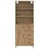 vidaXL Highboard with Drawer Artisan Oak 69.5 x 34 x 180 cm