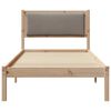 vidaXL Bed Frame with Headboard Taupe 90 x 200 cm Solid Pine Wood
