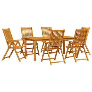 vidaXL Garden Dining Set 7 pcs Brown Solid Acacia Wood