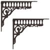 vidaXL Wall Shelf Brackets 2 pcs Antique Brown 27.5 x 23 x 4 cm Steel