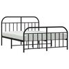 vidaXL Metal Bed Frame without Mattress with Footboard Black 150x200cm