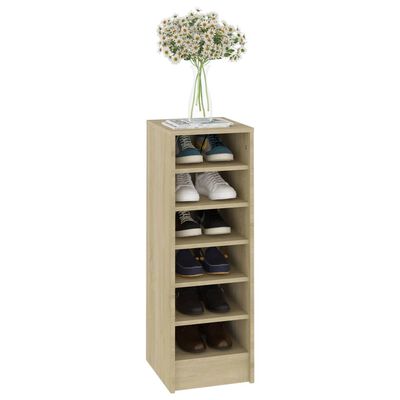 vidaXL Shoe Cabinet Sonoma Oak 31.5x35x90 cm Engineered Wood