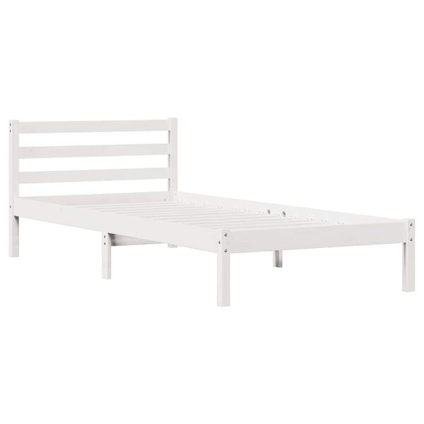 vidaXL Bed Frame White 225.5 x 85.5 x 69.5 cm Solid Pine Wood