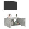 vidaXL TV Wall Cabinet with LED Lights Concrete Grey 60x35x31 cm