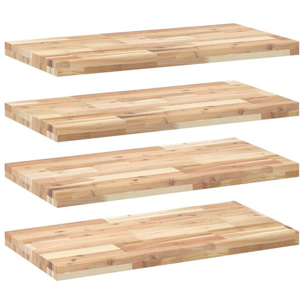 vidaXL Floating Shelves 4 pcs 100x40x4 cm Untreated Solid Wood Acacia