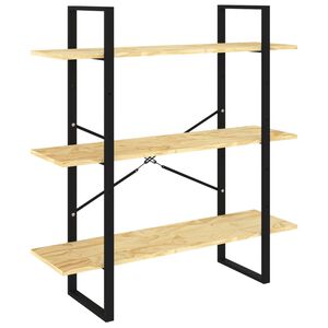 vidaXL 3-Tier Book Cabinet 100x30x105 cm Solid Pine Wood