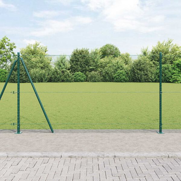 vidaXL Fence Post Green 25 x 1.2 m (13 mm mesh) Steel
