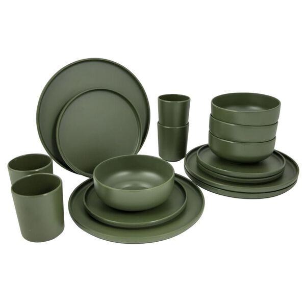 Bo-Camp 16 Piece Tableware Patom Melamine Green