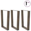 vidaXL Dining Table Legs V-Shape 3 pcs Natural Steel 70x(72-73.3) cm Steel