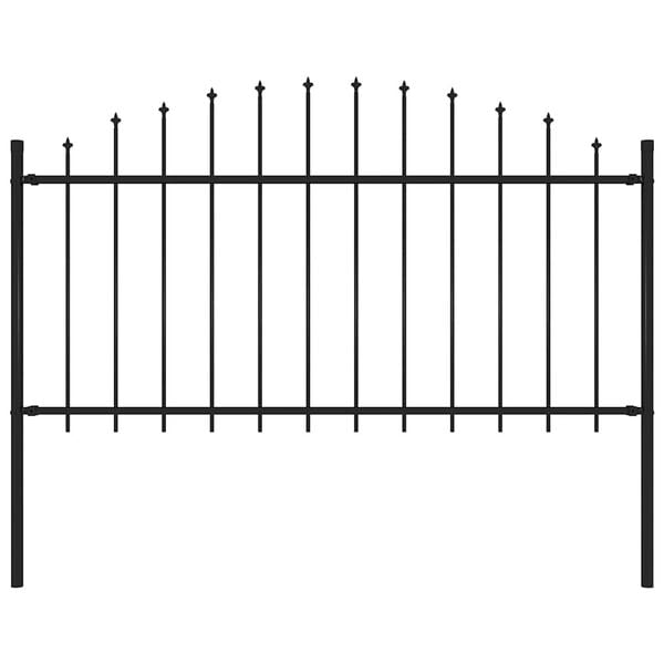 vidaXL Garden Fence Woerden with Spear Top Steel 170x150 cm Black