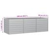 vidaXL Garden Raised Bed 240x80x77 cm Galvanized Steel Silver