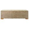 vidaXL Storage Box 110 cm Natural Kubu Rattan & Solid Wood Mahogany
