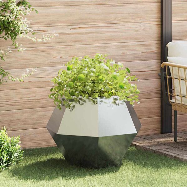 vidaXL Planter Silver 75 x 75 x 60 cm Galvanised Steel